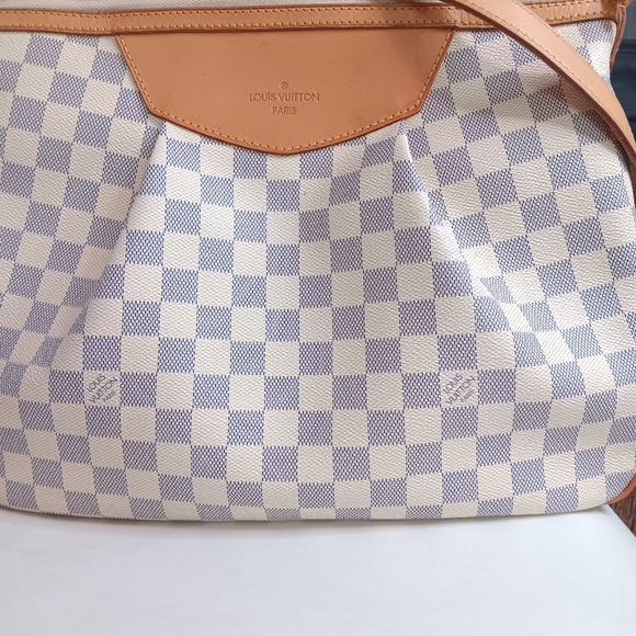 ๐โจ Louis Vuitton Siracusa MM Damier Azur Crossbody & Shoulder Bag โ EUC ๐ค๐ธ - Picture 7 of 17